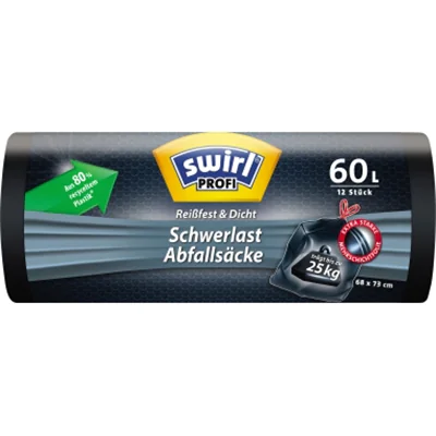 Swirl Schwerlast-Abfallsack 215768 60l 12St. Swirl Schwerlast-Abfallsack 215768 60l 12St.