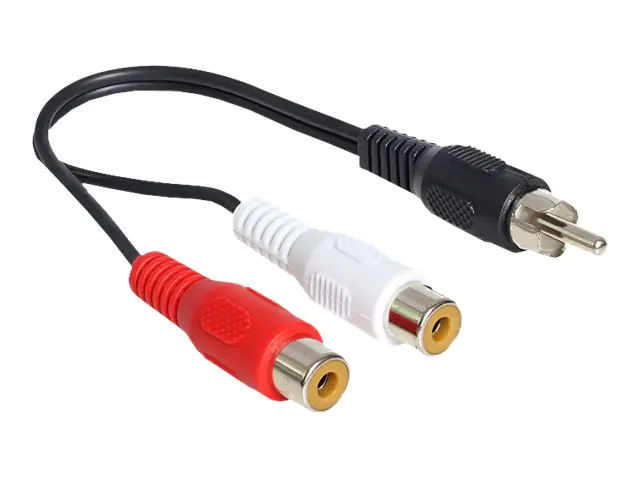 Delock - Audio-Adapter - RCA männlich zu RCA x 2 weiblich - 20 cm - Schwarz
