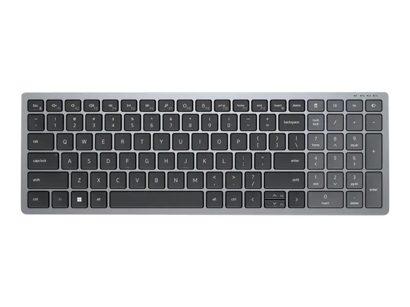 Dell KB740 - Tastatur - kompakt, mehrere Geräte - kabellos - 2.4 GHz, Bluetooth 5.0 - AZERTY - Französisch - Titan Gray - mit 3 Jahre Erweiterter Austausch-Service am nächsten Arbeitstag