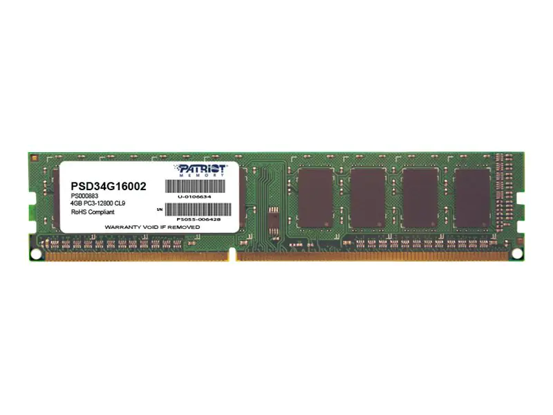 Patriot Signature Line - DDR3 - Modul - 4 GB - DIMM 240-PIN - 1600 MHz / PC3-12800 - CL9 - 1.7 V - ungepuffert - non-ECC