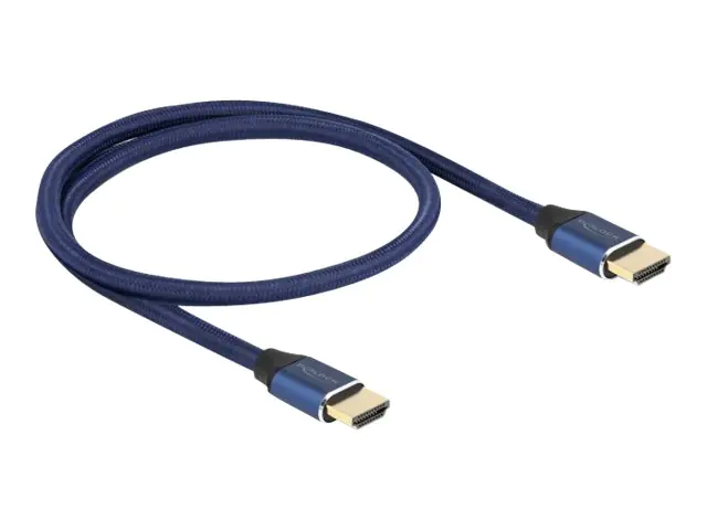 Delock - Ultra High Speed - HDMI-Kabel - HDMI männlich zu HDMI männlich - 50 cm - Dreifachisolierung - Blau - hauchvergoldete Kontakte, unterstützt 8K 60 Hz (7680 x 4320)