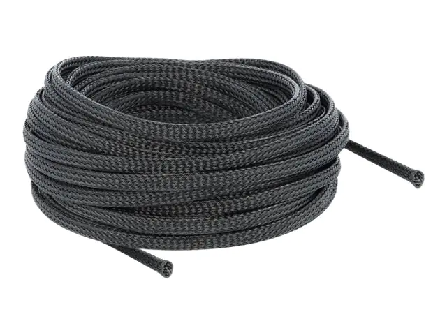 Delock Braided Sleeving - Expandierbare geflochtene Ummantelung - 10 m - Schwarz