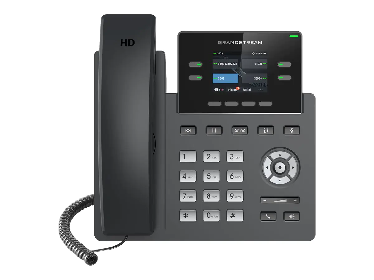 Grandstream GRP2612 - VoIP-Telefon mit Rufnummernanzeige/Anklopffunktion - dreiweg Anruffunktion - SIP, RTCP, RTP, SRTP - 4 Leitungen