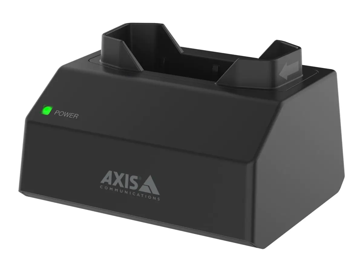 Axis W700 Mk II - Station zum Laden und Synchronisieren - 1 Schacht + AC-Netzteil - 15 Watt (Steckverbinder für Bodycam) - schwarz NCS S 9000-N - Europa - für AXIS W101, W101 Body Worn Camera, W102, W102 Body Worn Camera, W120, W800