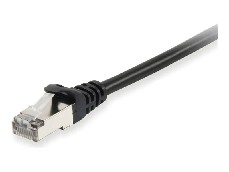 equip - Patch-Kabel - RJ-45 (M) zu RJ-45 (M) - 15 cm - S/FTP - CAT 6 - geschirmt, halogenfrei, geformt, verseilt - Schwarz