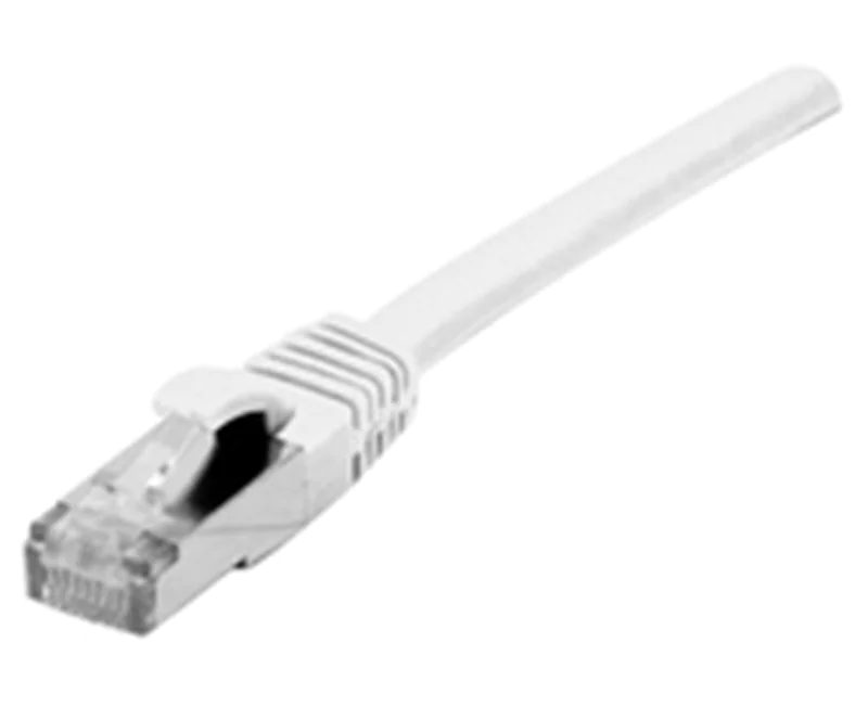 Dexlan - Patch-Kabel - RJ-45 (M) zu RJ-45 (M) - 20 m - SFTP, PiMF - CAT 7 (Kabel) / CAT 6a (Anschlüsse) - halogenfrei, ohne Haken - weiß