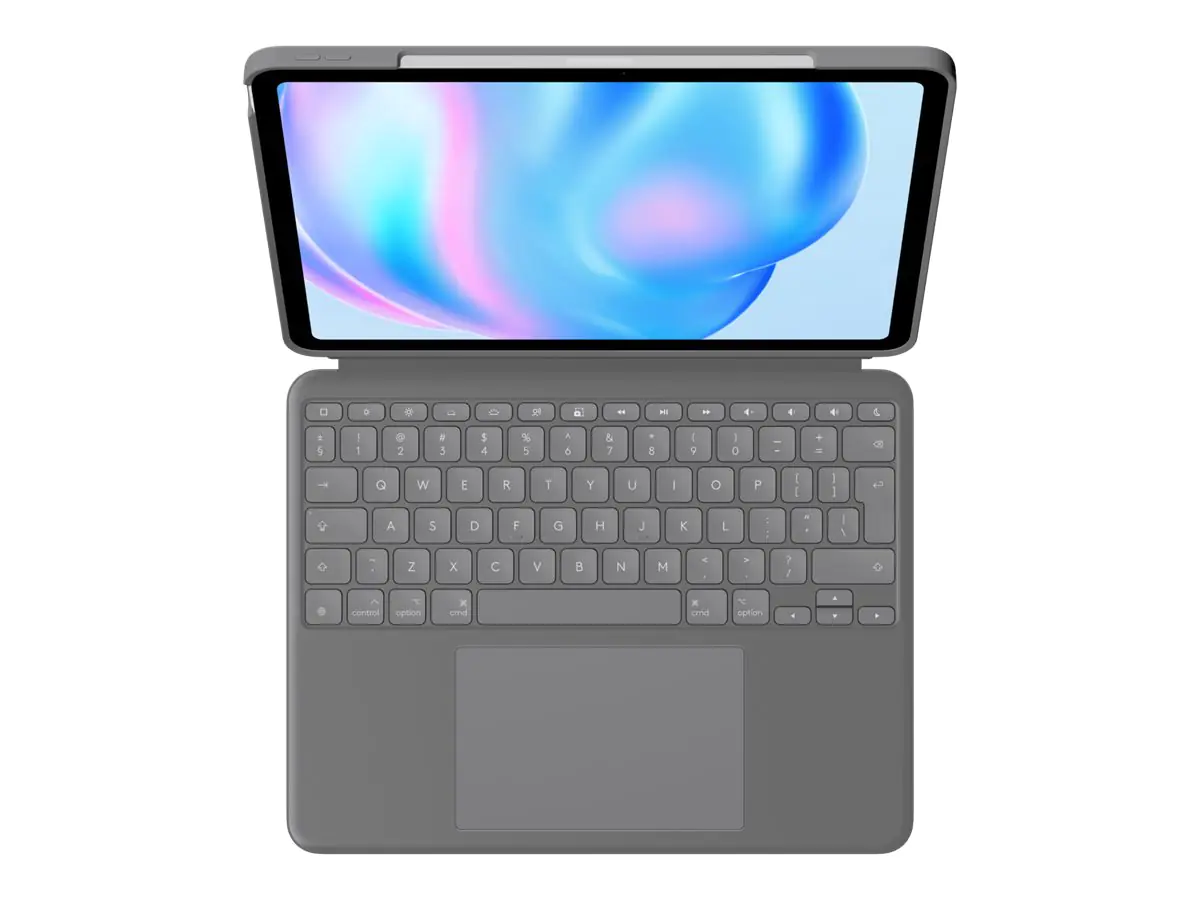 Logitech Combo Touch - Tastatur und Foliohülle - mit Trackpad - hintergrundbeleuchtet - Apple Smart connector - QWERTY - US International - Oxford Gray - für Apple 13-inch iPad Air (M2, M3) 920-012618