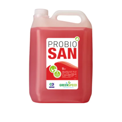 GREENSPEED Badreiniger Probio San nicht dermatologisch getestet biologisch abbaubar pH-Wert: 7 Kanister 50 % Kunststoff, recycelt, 50 % Polyethylen recycelbar 5l
