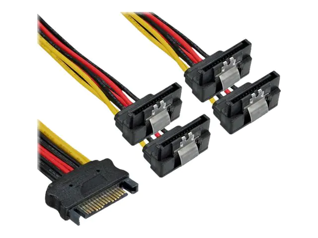 InLine Y-cable - Netz-Splitter - SATA-Stromstecker zu SATA-Stromstecker - 15 cm - eingerastet, rechts-gewinkelter Stecker, verseilt