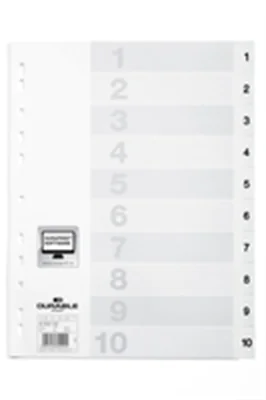 DURABLE Register 616202 DIN A4 1-10 geprägte Taben ws