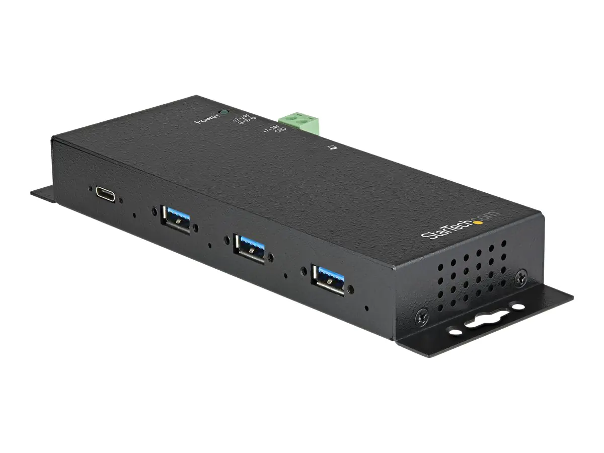 StarTech 4 Port USB-C Hub 10 Gbit/s - Metall Industrie USB Typ-C Hub mit 3xUSB-A & 1xUSB-C - ESD - USB-C oder USB-A Host - Eigenstromversorgender montierbarer USB 3.2/3.1 Gen 2 Hub (HB31C3A1CME) - Hub - 1 x USB-C + 3 x USB 3.1 - Desktop - AC 110 - 230 V