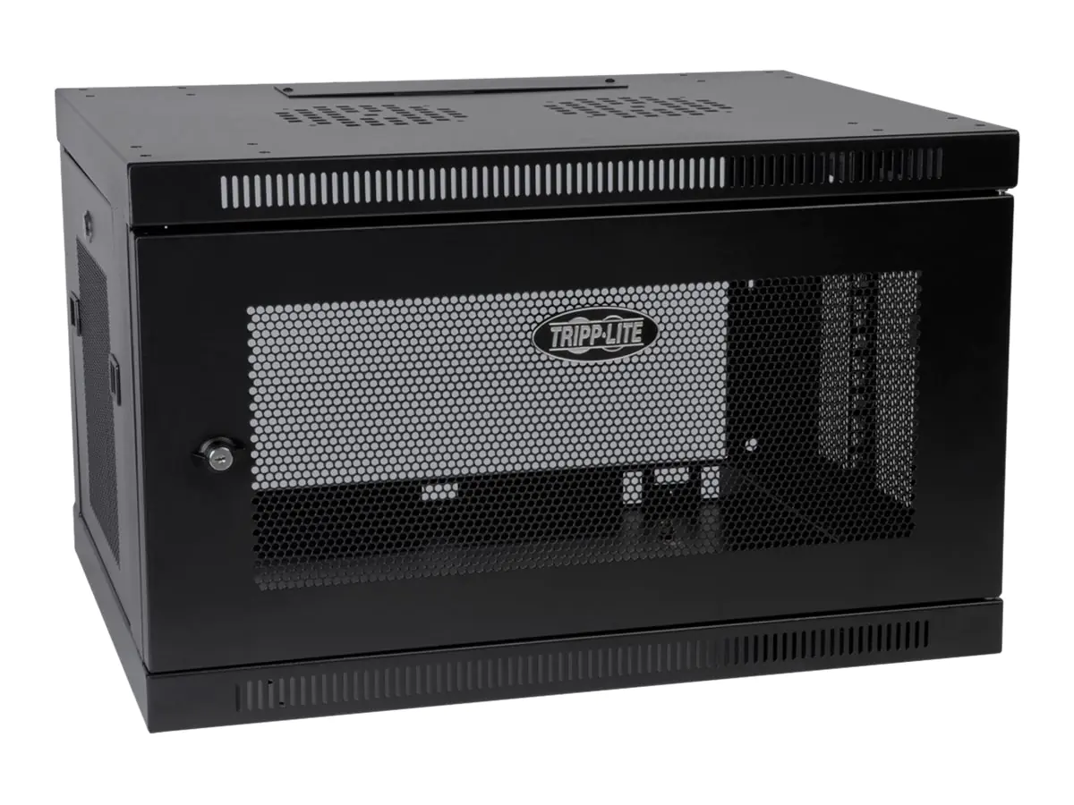 Tripp Lite SmartRack 6U Low-Profile Switch-Depth Wall-Mount Rack Enclosure Cabinet - Schrank Netzwerkschrank - geeignet für Wandmontage, Boden montierbar - Schwarz - 6U - 48.3 cm (19")