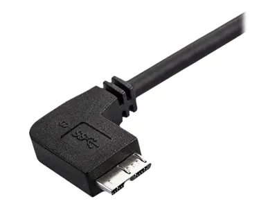 StarTech 50cm Slim Micro USB 3.0 Kabel linksgewinkelt - USB 3.1 Gen 1 (5 Gbit/s) Anschlusskabel - USB-Kabel - Micro-USB Typ B (M) zu USB Typ A (M) - USB 3.0 - 50 cm - links-gewinkelter Stecker, geformt - Schwarz