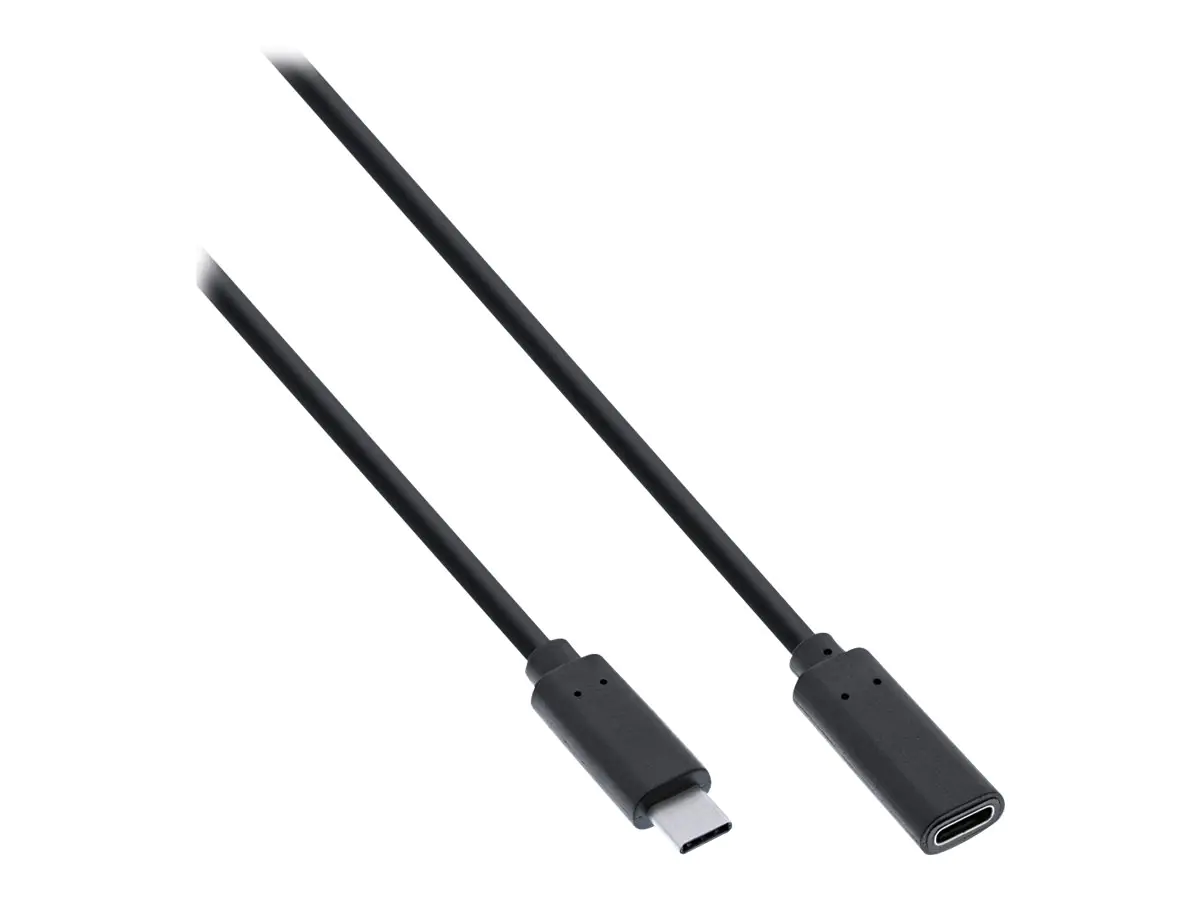 InLine - USB-Verlängerungskabel - 24 pin USB-C (M) zu 24 pin USB-C (W) - USB 3.2 Gen 1 - 3 A - 1.5 m - unterstützt Stromversorgung - Schwarz InLine - USB-Verlängerungskabel - 24 pin USB-C (M) zu 24 pin USB-C (W) - USB 3.2 Gen 1 - 3 A - 1.5 m - unterstützt Stromversorgung - Schwarz