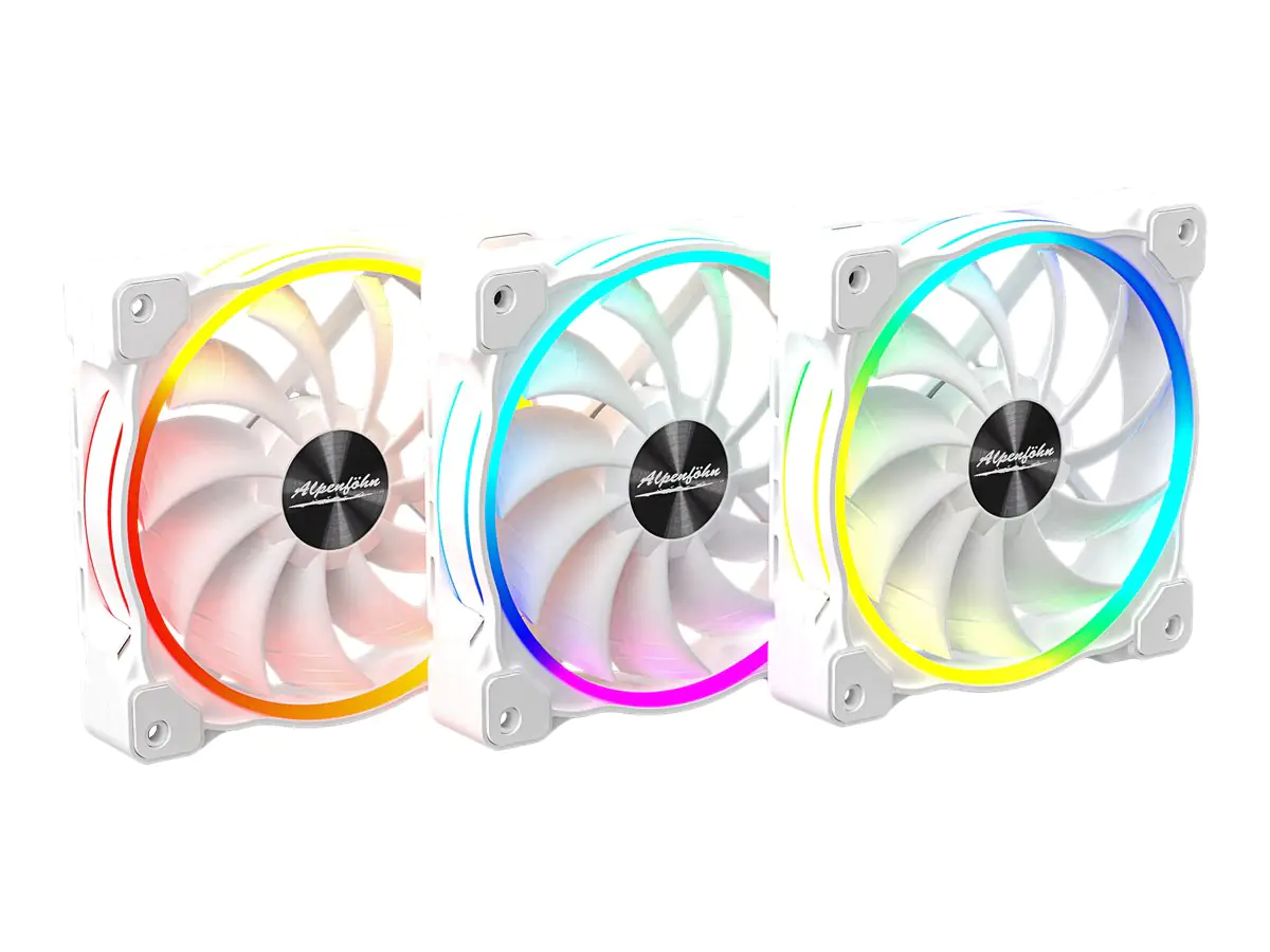 Alpenföhn Wing Boost 3 ARGB High Speed - White Edition - Gehäuselüfter - 120 mm - weiß (Packung mit 3)