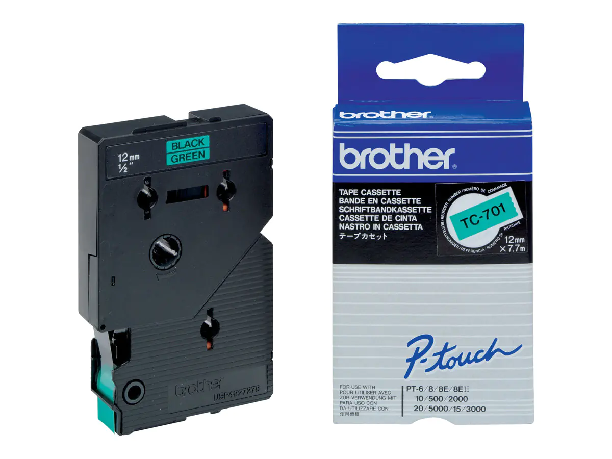 Brother Schwarz, grün - Rolle (1,2 cm) 1 Rolle(n) TC701