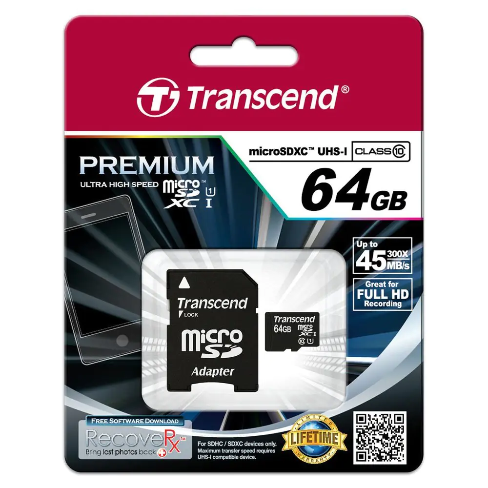 Transcend TS64GUSDU1 - Flash-Speicherkarte - 64 GB - UHS Class 1 / Class10 - SDXC UHS-I Transcend TS64GUSDU1 - Flash-Speicherkarte - 64 GB - UHS Class 1 / Class10 - SDXC UHS-I