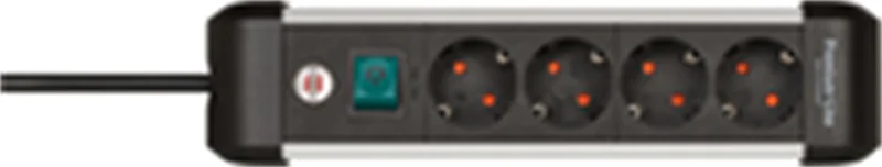 Brennenstuhl 1391030400 Steckdosenleiste mit Schalter Silber-Schwarz Schutzkontakt 1 St.