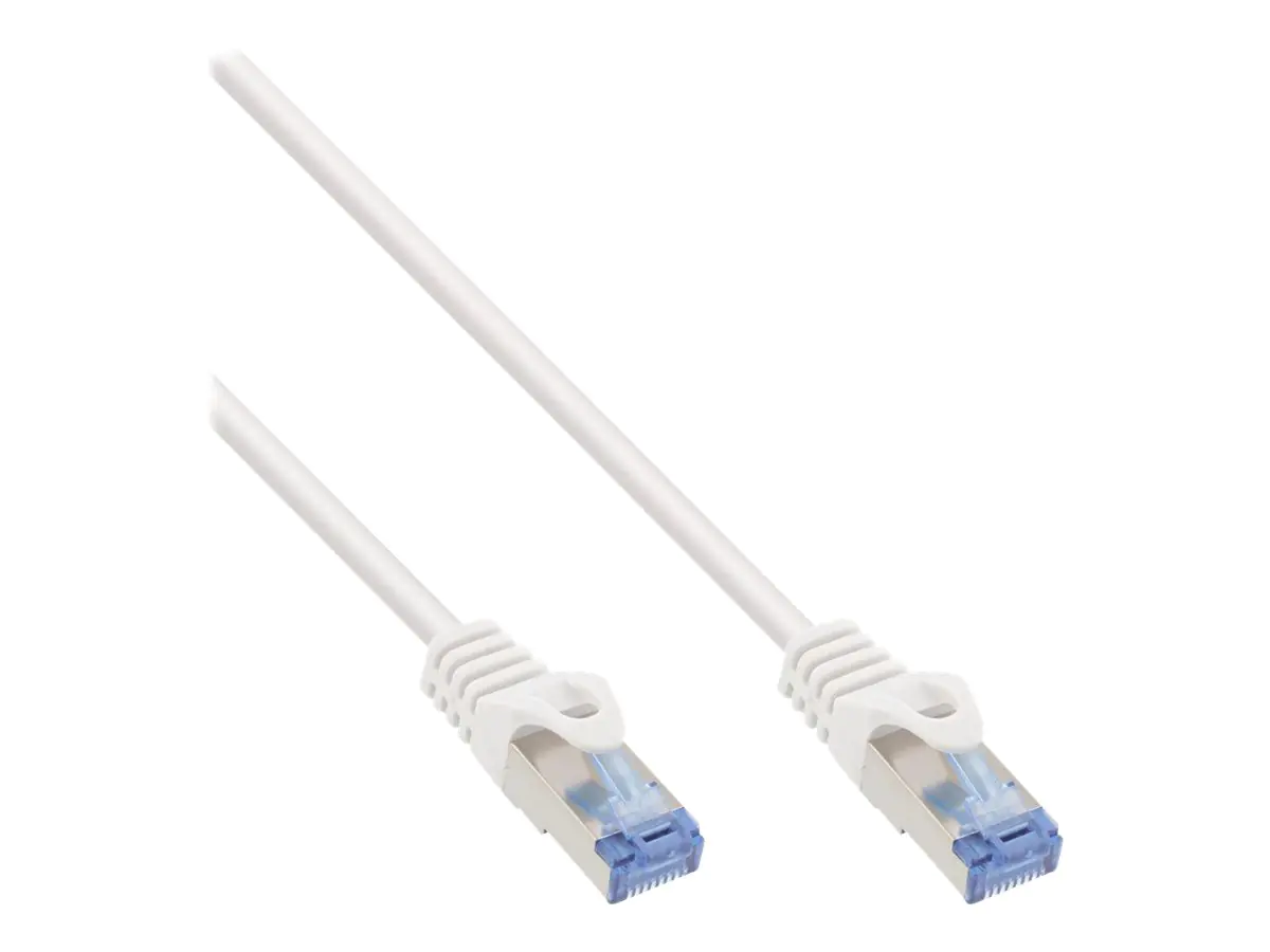 InLine - Patch-Kabel - RJ-45 (M) zu RJ-45 (M) - 7.5 m - SFTP, PiMF - CAT 6a - halogenfrei, geformt, ohne Haken - weiß