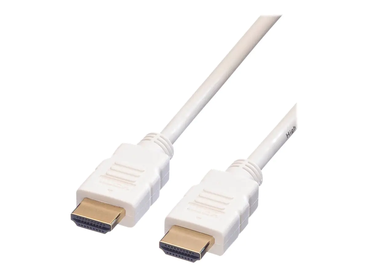 Roline HDMI High Speed Cable with Ethernet - HDMI-Kabel mit Ethernet - HDMI männlich zu HDMI männlich - 2 m - abgeschirmt - weiß