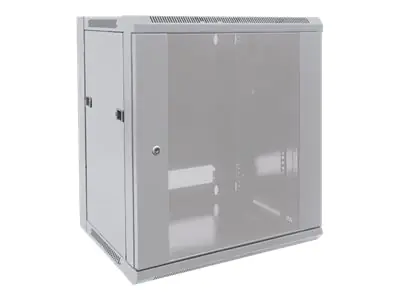 Intellinet Network Cabinet, Wall Mount (Standard), 9U, Usable Depth 260mm/Width 510mm, Grey, Flatpack, Max 60kg, Metal & Glass Door, Back Panel, Removeable Sides, Suitable also for use on desk or floor, 19", Parts for wall install (eg screws/rawl