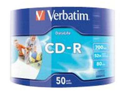 Verbatim DataLife - 50 x CD-R - 700 MB (80 Min) 52x - bedruckbare Oberfläche - Spindel