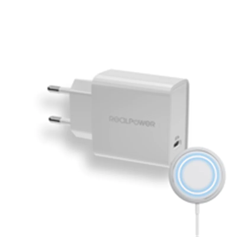 RealPower PC-MagSet, Drinnen, AC, Kabelloses Aufladen, Weiß 357049