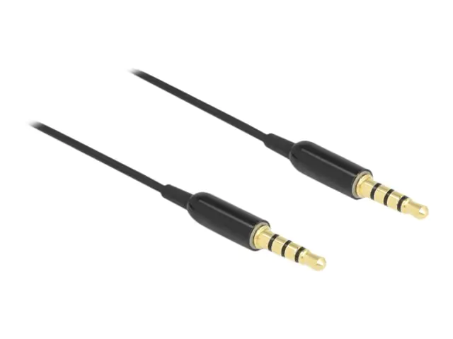 Delock - Audioverlängerungskabel - 4-poliger Mini-Stecker männlich zu 4-poliger Mini-Stecker männlich - 50 cm - Schwarz