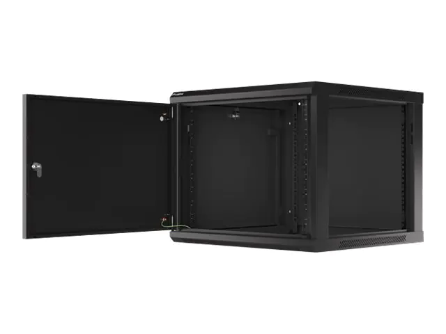 Lanberg WF01-6609-00B - Schrank Netzwerkschrank - geeignet für Wandmontage - Schwarz, RAL 9004 - 9U - 48.3 cm (19")