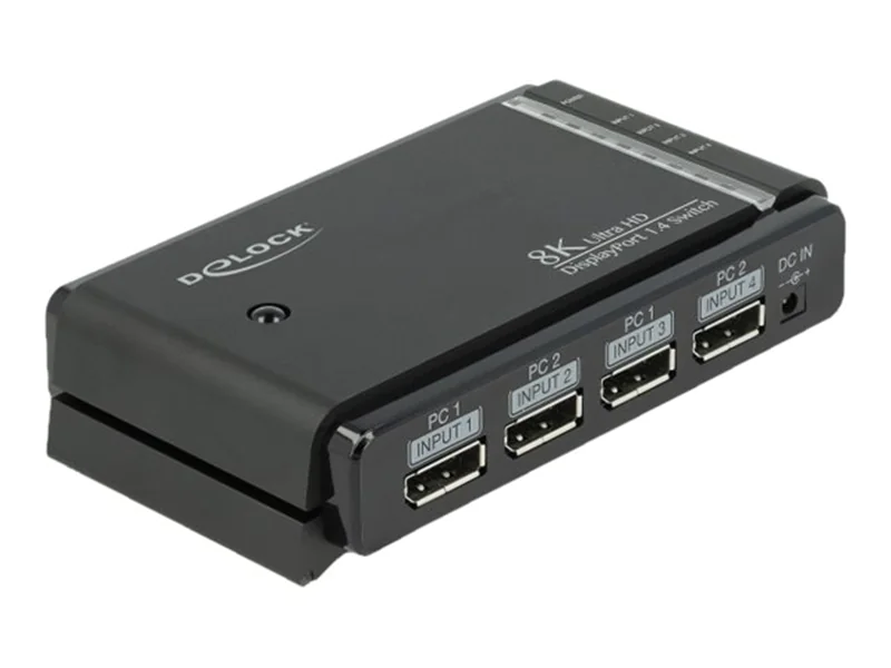 DeLOCK DisplayPort 1.4 Switch 2 x 2 DisplayPort in to 1 x 2 DisplayPort out 8K - Video/Audio-Schalter - Desktop