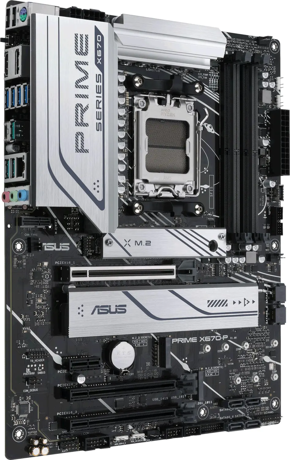 ASUS PRIME X670-P-CSM - Motherboard - ATX - Socket AM5 - AMD X670 Chipsatz - USB 3.2 Gen 1, USB 3.2 Gen 2, USB-C 3.2 Gen 2x2, USB-C 3.2 Gen 1 - 2.5 Gigabit LAN - Onboard-Grafik (CPU erforderlich) - HD Audio (8-Kanal)