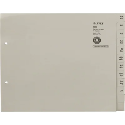 Leitz Registerserie 13500085 DIN A4 A-Z für 50Ordner Tauenpapier grau Leitz Registerserie 13500085 DIN A4 A-Z für 50Ordner Tauenpapier grau
