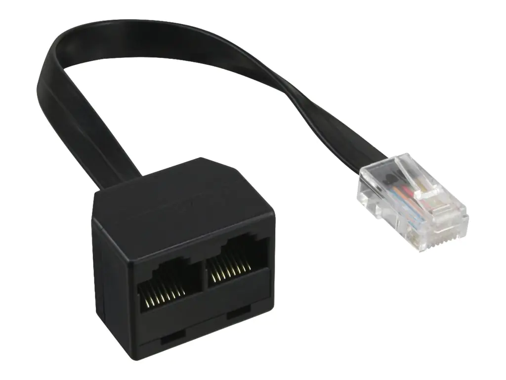 InLine - ISDN-Splitter - RJ-45 (W) bis RJ-45 (M) - 15 cm - Schwarz