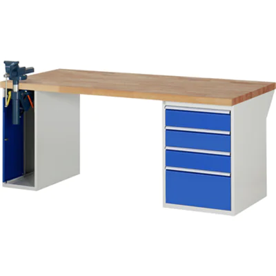 RAU Werkbank 7000 2.000 x 890 x 900 mm (B x H x T) enzianblau lichtgrau