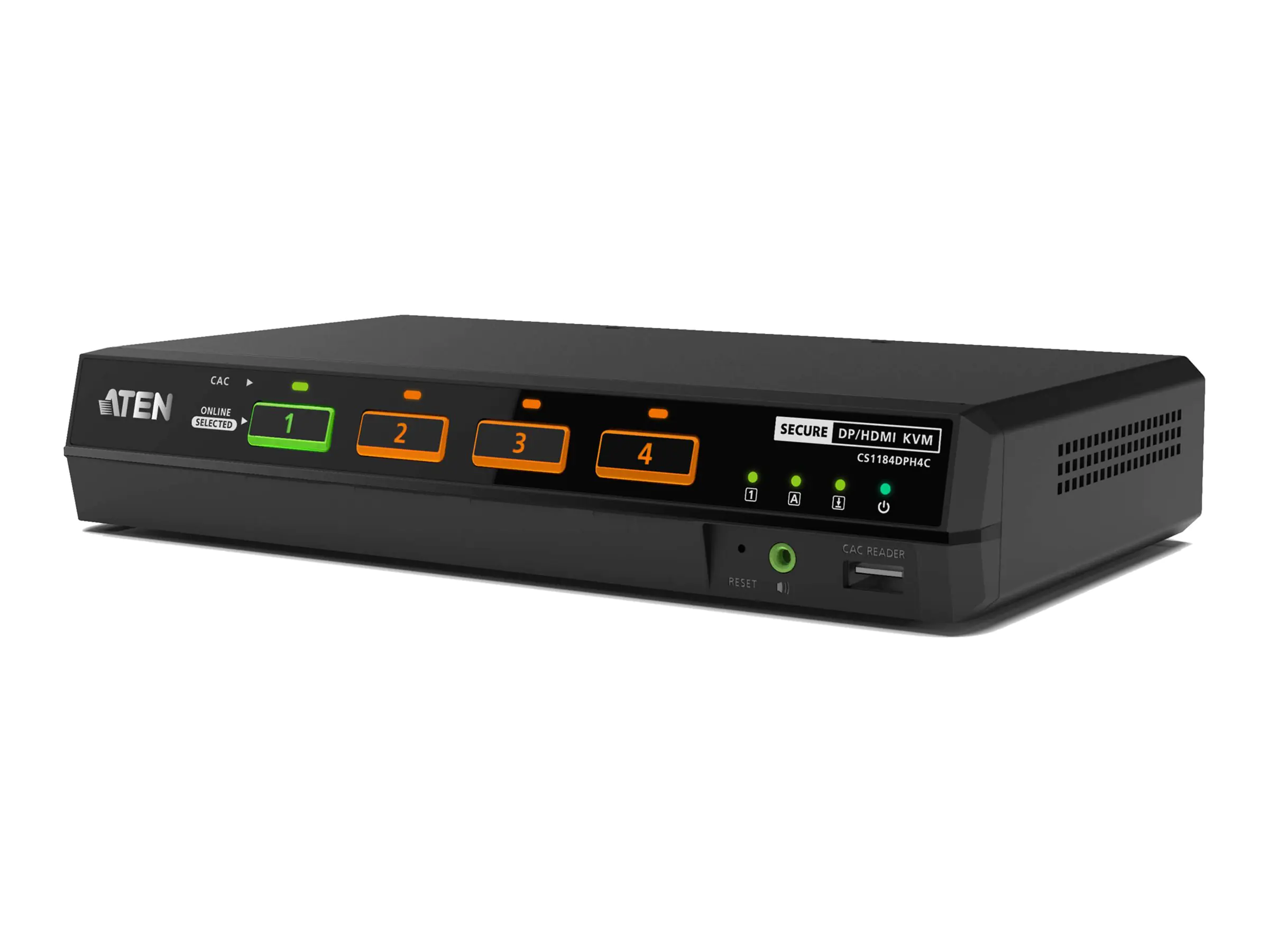 ATEN CS1142DPH4C - KVM-/Audio-Switch - 5K, DisplayPort/HDMI, Universal, Secure, with CAC