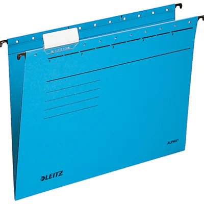 Leitz Hängemappe ALPHA® DIN A4 275g/m² Pendareckarton, recycelt blau 25 St./Pack. Leitz Hängemappe ALPHA® DIN A4 275g/m² Pendareckarton, recycelt blau 25 St./Pack.
