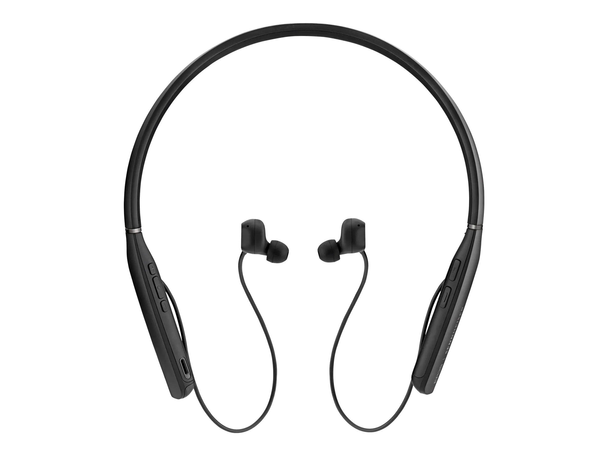 EPOS I Sennheiser ADAPT 460 - Ohrhörer mit Mikrofon - im Ohr - Nackenbügel - Bluetooth - kabellos - aktive Rauschunterdrückung - Schwarz mit Silber