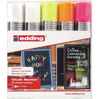 edding Kreidemarker 4090 4-4090-5999 4-15mm farbig 5St./Pack edding Kreidemarker 4090 4-4090-5999 4-15mm farbig 5St./Pack