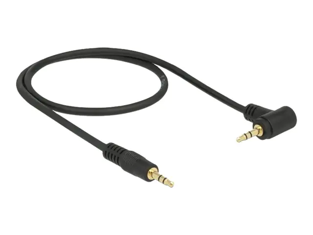 Delock - Audiokabel - mini-phone stereo 3.5 mm männlich zu mini-phone stereo 3.5 mm männlich - 1 m - Schwarz - gewinkelter Stecker