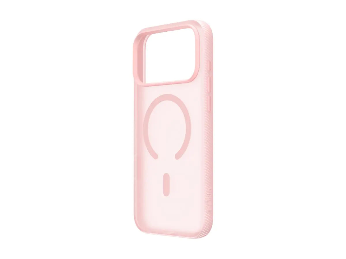 Belkin SheerForce Grip Series - Hintere Abdeckung für Mobiltelefon - MagSafe-Kompatibilität - aus recycelten Materialien hergestellt - pink - für Apple iPhone 17 Pro