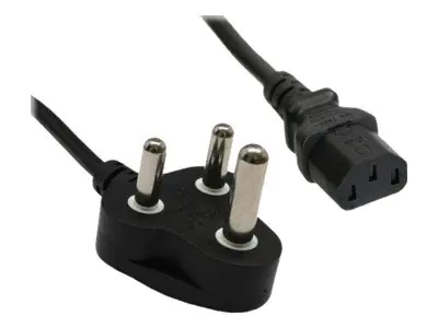 InLine - Stromkabel - BS 546 (M) zu power IEC 60320 C13 - Wechselstrom 250 V - 10 A - 1.8 m - Schwarz - Südafrika