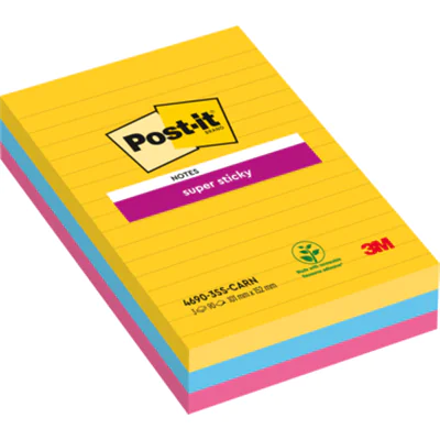 Post-it Haftnotiz Super Sticky 4690-S3R 101x152mm lin. 3 St./Pack. Post-it Haftnotiz Super Sticky 4690-S3R 101x152mm lin. 3 St./Pack.