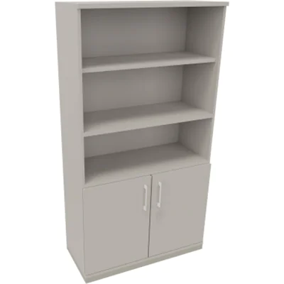 Kombischrank 2OH Tür 3OH Regal B1000xT442xH1869mm si/Lichtgrau