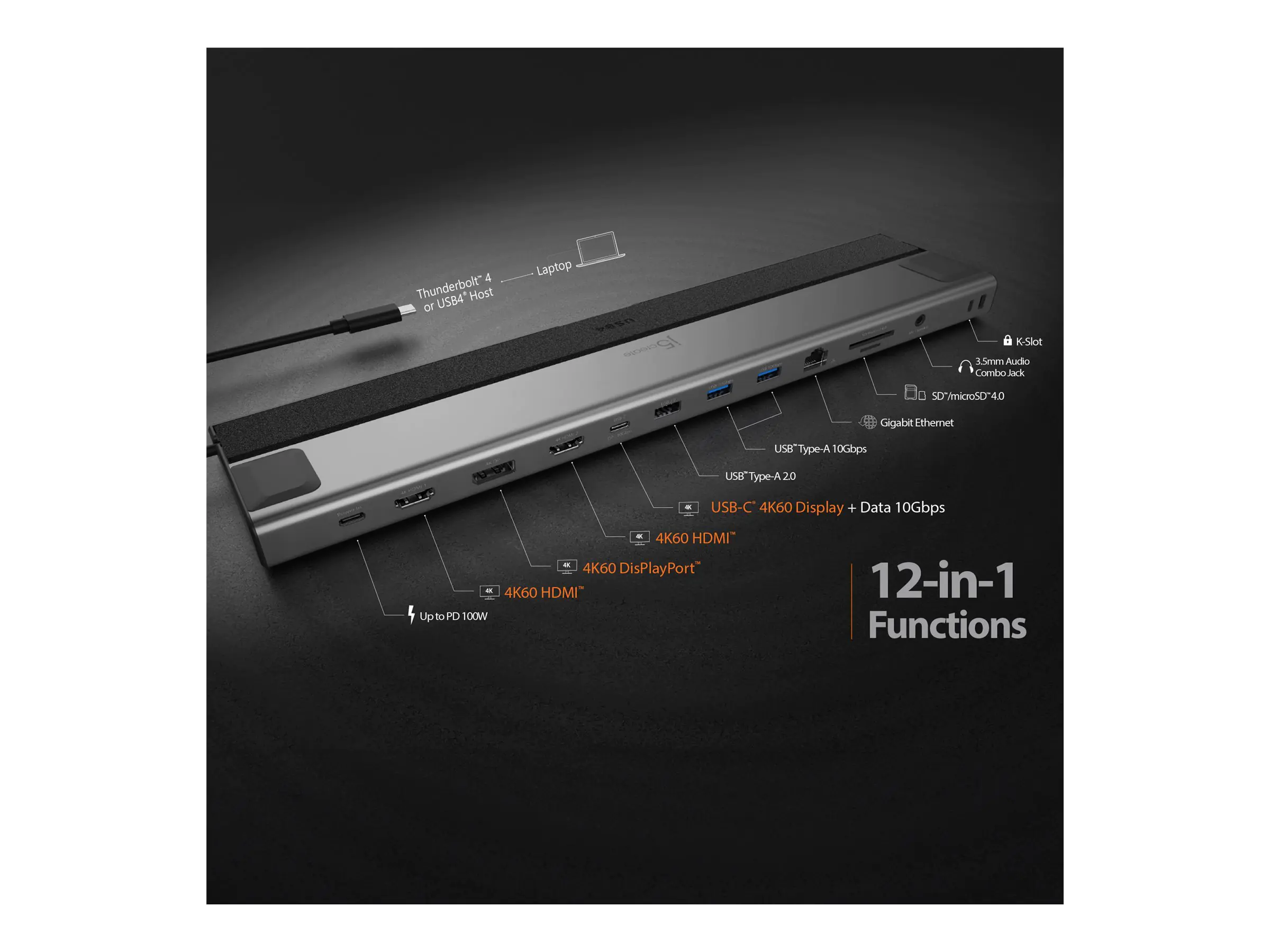 j5create Dockingstation - USB4 - HDMI, DP, USB-C