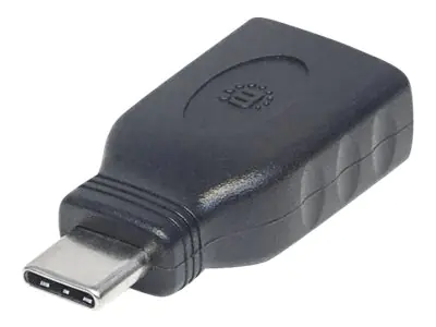 Manhattan USB-C to USB-A Adapter, Male to Female, 5 Gbps (USB 3.2 Gen1 aka USB 3.0), SuperSpeed USB, Black, Lifetime Warranty, Polybag - USB-Adapter - 24 pin USB-C (M) zu USB Typ A (W) - USB 3.1 Gen1 - 3 A - geformt - Schwarz Manhattan USB-C to USB-A Adapter, Male to Female, 5 Gbps (USB 3.2 Gen1 aka USB 3.0), SuperSpeed USB, Black, Lifetime Warranty, Polybag - USB-Adapter - 24 pin USB-C (M) zu USB Typ A (W) - USB 3.1 Gen1 - 3 A - geformt - Schwarz