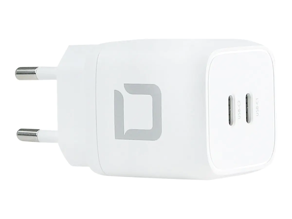 DICOTA Comfort - Netzteil - 45 Watt - 2.5 A - 2 Ausgabeanschlussstellen (24 pin USB-C) - weiß DICOTA Comfort - Netzteil - 45 Watt - 2.5 A - 2 Ausgabeanschlussstellen (24 pin USB-C) - weiß