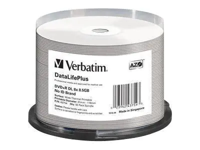 Verbatim DataLifePlus Professional - 50 x DVD+R DL - 8.5 GB 8x - breite Thermodruckfläche - Spindel