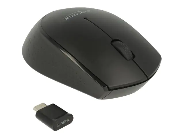 Delock mini - Maus - rechts- und linkshändig - optisch - 3 Tasten - kabellos - 2.4 GHz - kabelloser Empfänger (USB) 12526