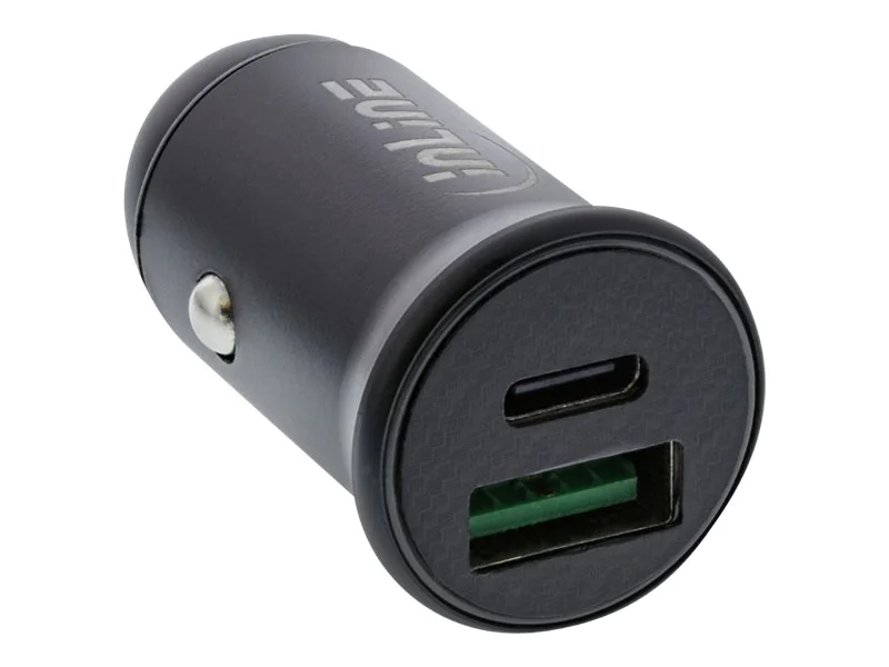 InLine - Auto-Netzteil - 60 Watt - 4.8 A - 2 Ausgabeanschlussstellen (USB, 24 pin USB-C) - Schwarz InLine - Auto-Netzteil - 60 Watt - 4.8 A - 2 Ausgabeanschlussstellen (USB, 24 pin USB-C) - Schwarz