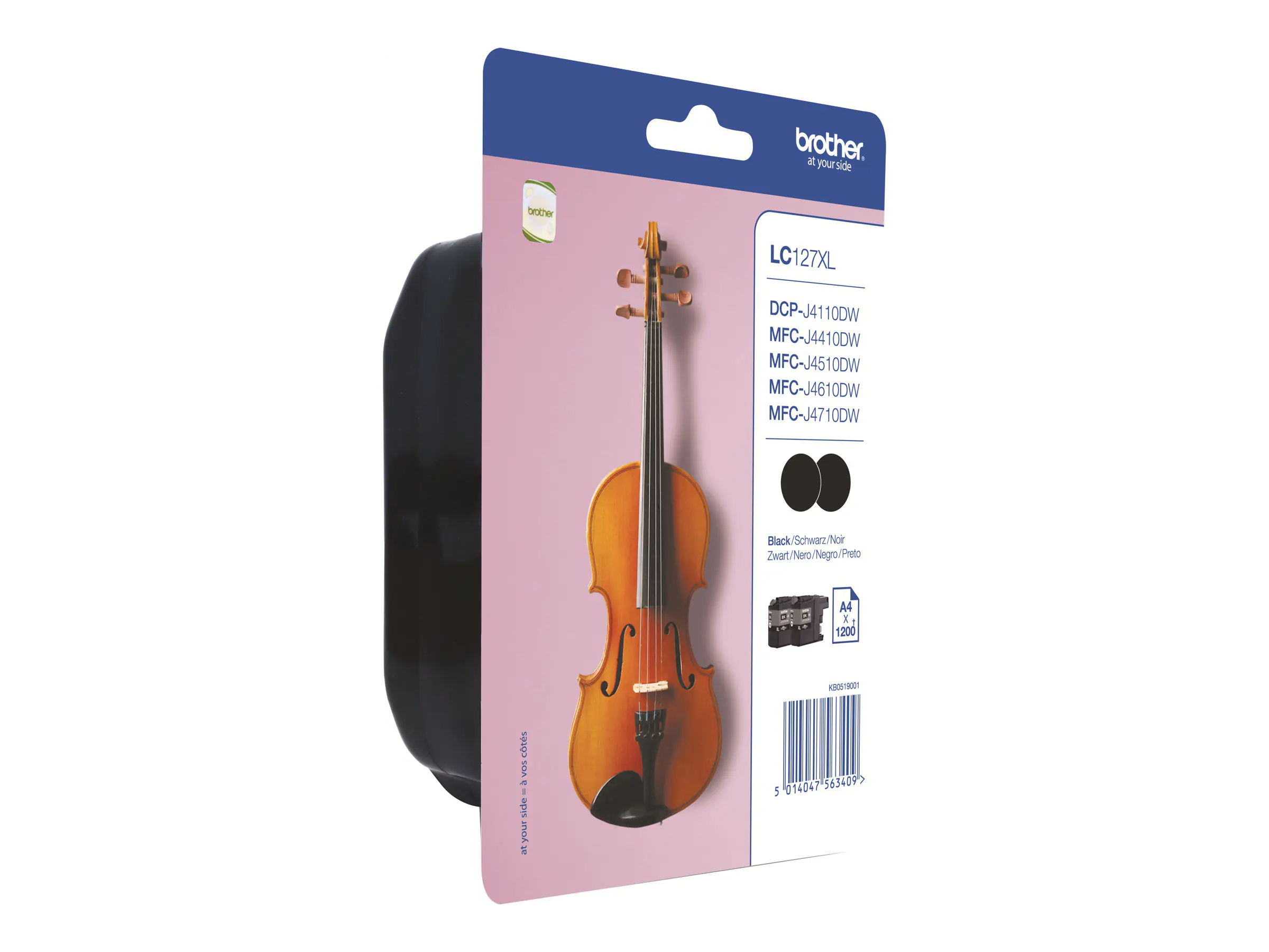 Brother LC127XLBK Twin-Pack - 2er-Pack - Schwarz - Original - Blister mit Diebstahlsicherung - Tintenpatrone - für Brother DCP-J4110DW, MFC-J4410DW, MFC-J4510DW, MFC-J4710DW